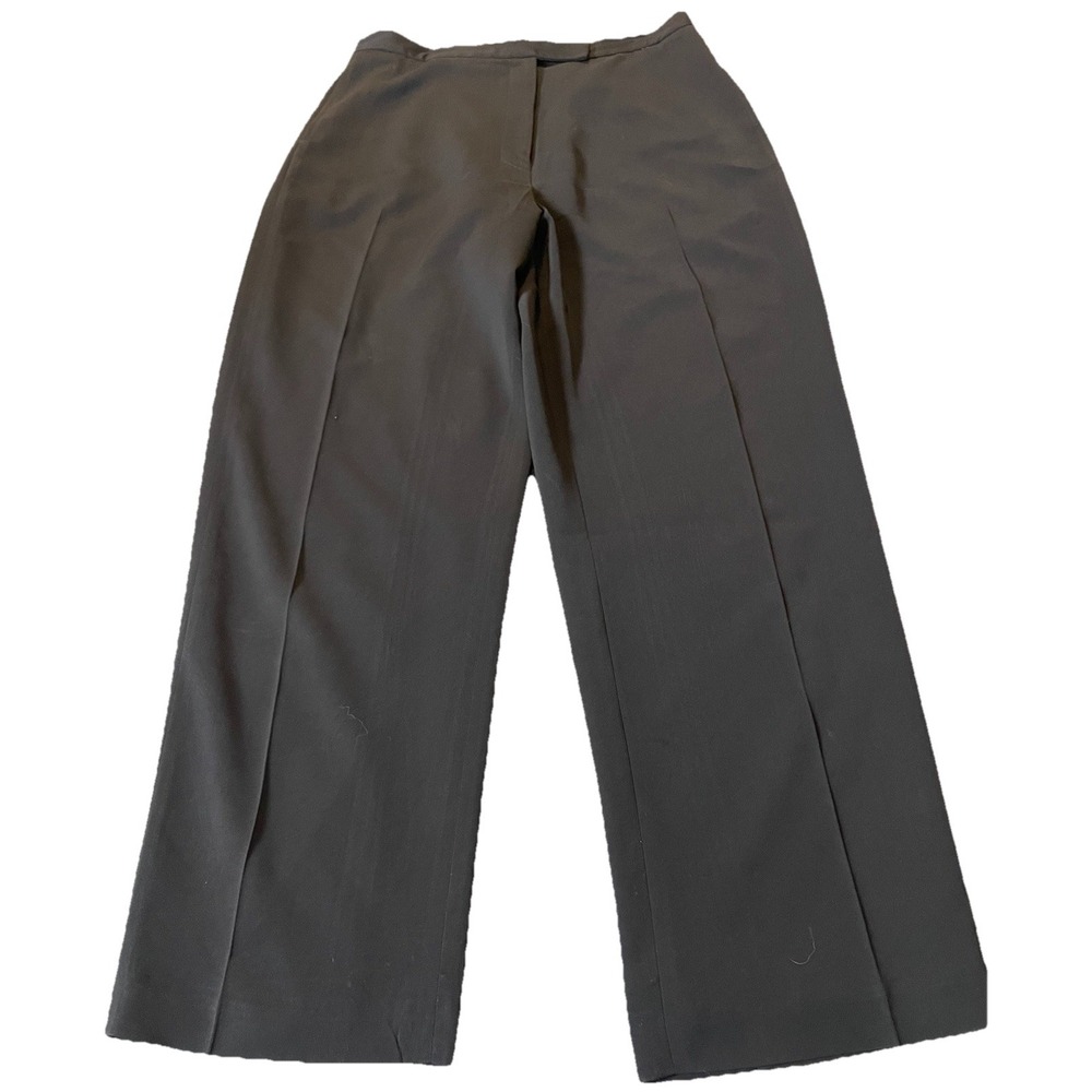 Vtg 80s Eddie Bauer Wide Leg Pants Sz 14 Black Acetate Career Gothic Party